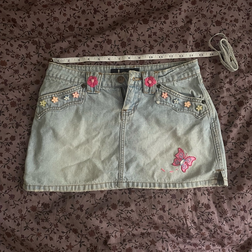 y2k LEI denim mini skirt
